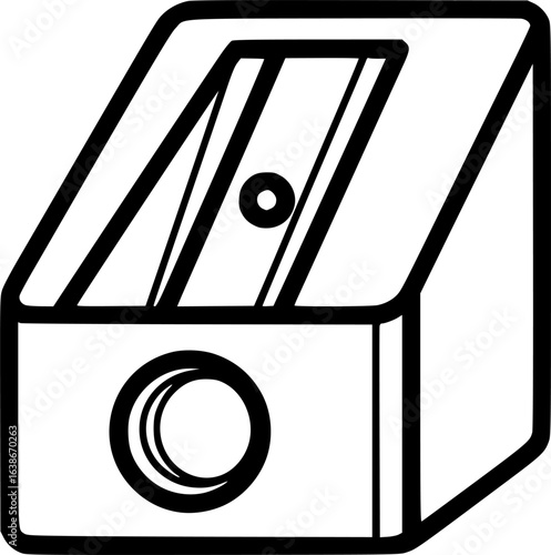 Pencil sharpener outline icon vector
