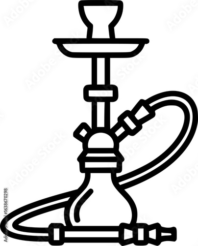 Shisha pipe outline icon vector
