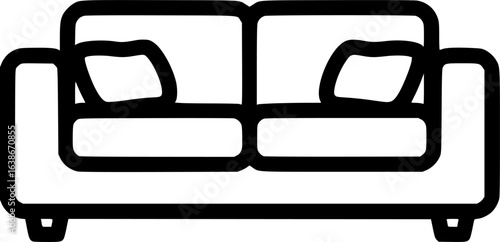 Sofa couch outline icon vector
