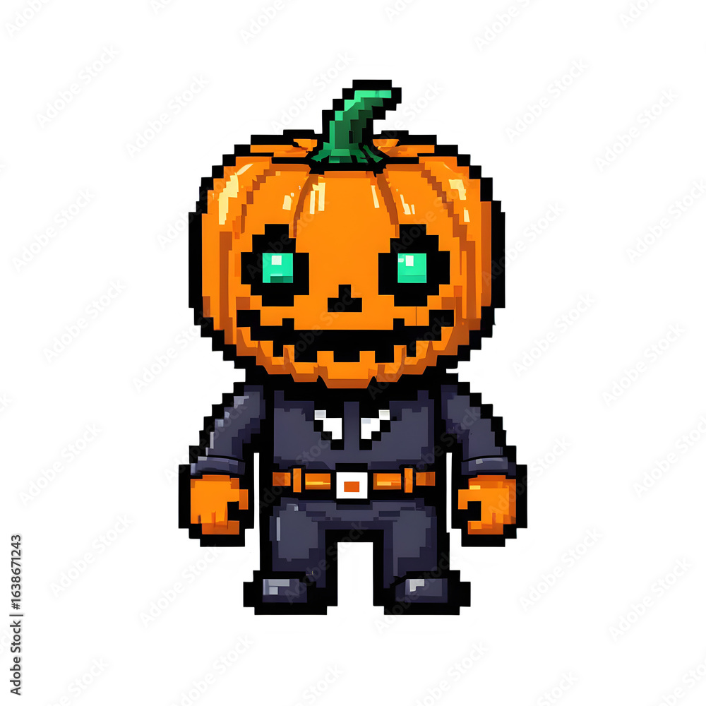 Fototapeta premium halloween pumpkin head low pexel icon 