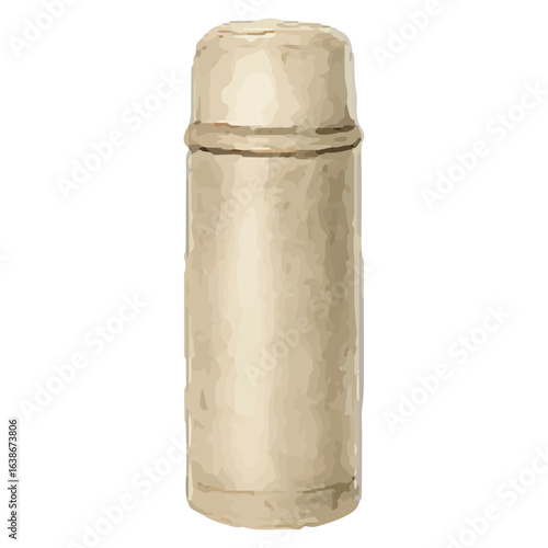 Stainless Steel Thermos Bottle – Insulated Travel Flask Isolated on White