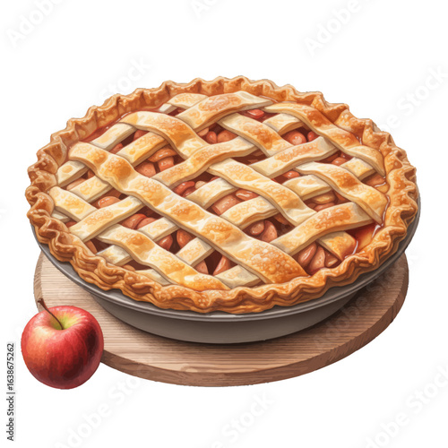 apple pie on a white background