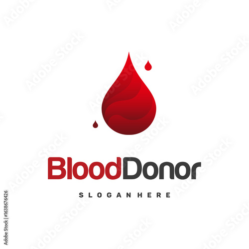 Blood Donor Logo designs template, Blood Donation Logo template icon vector