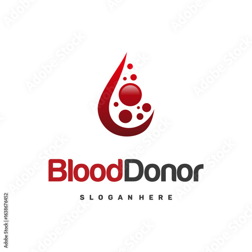 Blood Donor Logo designs template, Blood Donation Logo template icon vector