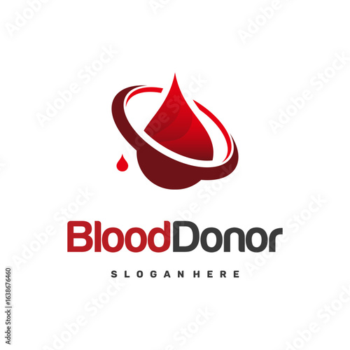 Blood Donor Logo designs template, Blood Donation Logo template icon vector