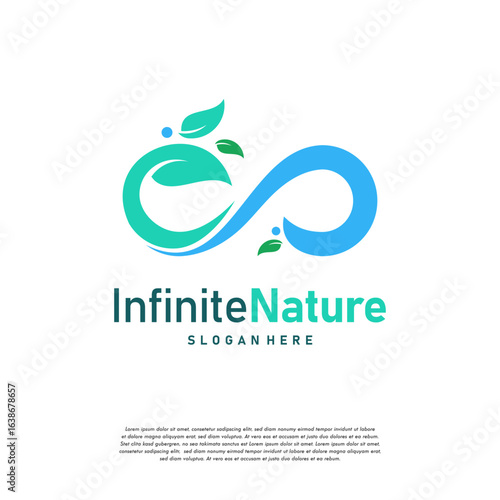 Nature Leaf Agriculture logo designs concept vector, Infinity Leaf Nature logo symbol