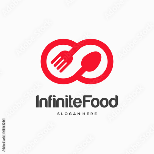 Infinity Food Restaurant logo designs concept vector, Infinity and Food logo template