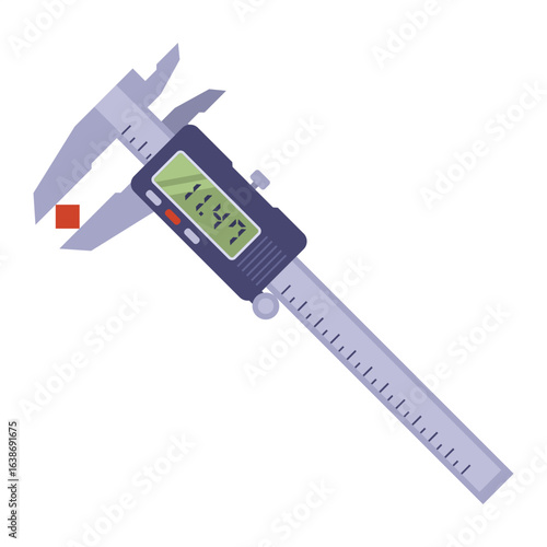 caliper device for measuring objects. flat illustration.