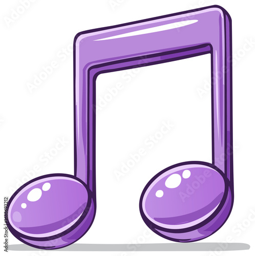 Purple Eighth Music Note Symbol Sign Musical Melody Notation Illustration