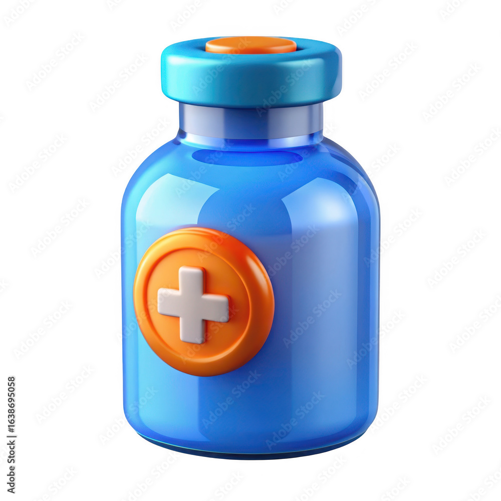Blue medical vial isolated on transparent background. Blue medical vial isolated on transparent background.