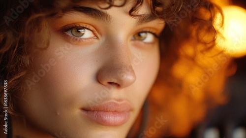 Wallpaper Mural A close up of a woman with curly hair. Torontodigital.ca