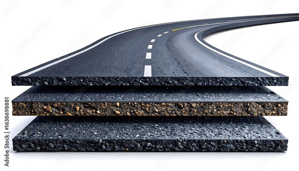 Naklejka premium Road layers. A road's structure