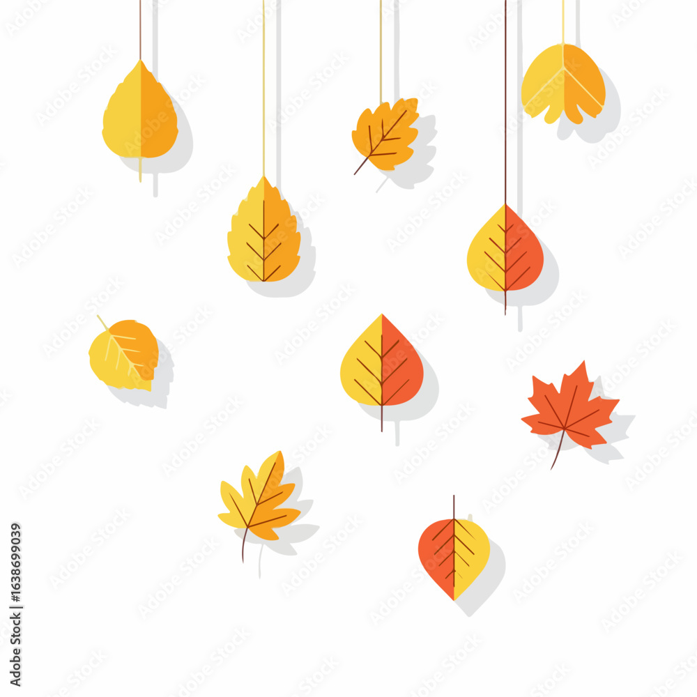 Obraz premium Vibrant autumn leaves gracefully suspended, celebrating seasonal beauty and natural charm