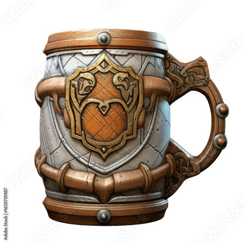 old wooden beer mug