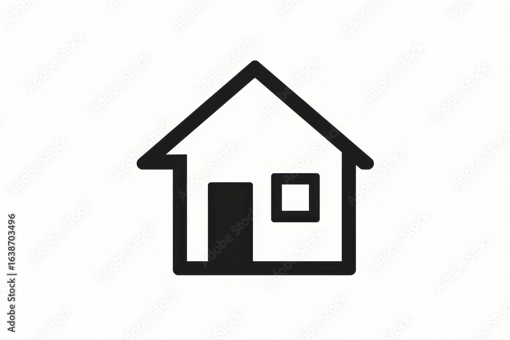 Simple modern house icon symbolizing homeownership and real estate opportunities Simple modern house icon symbolizing homeownership and real estate opportunities