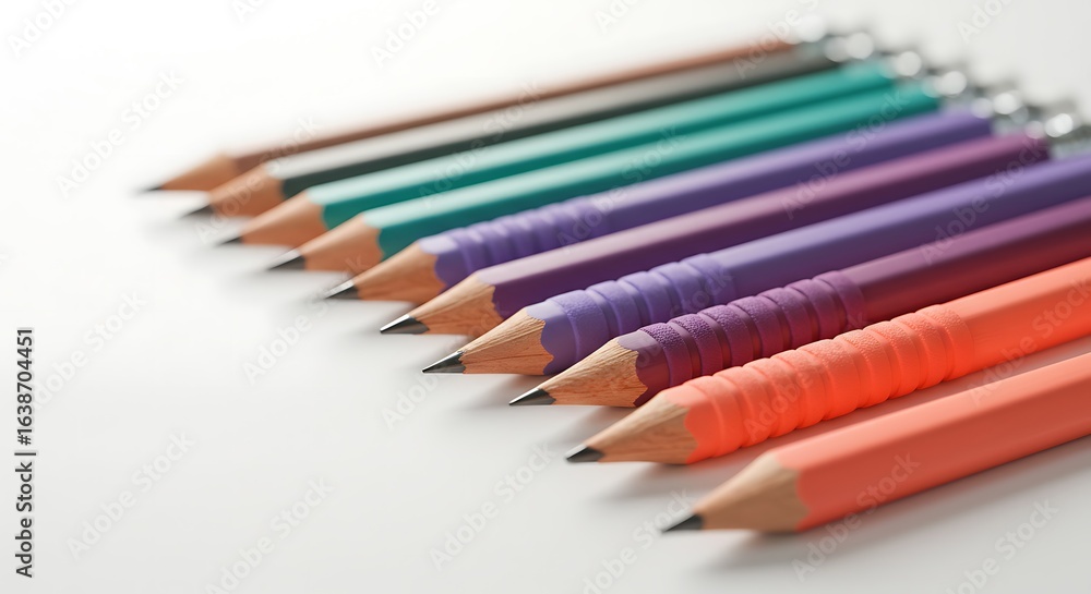 Fototapeta premium colored pencils isolated on white background