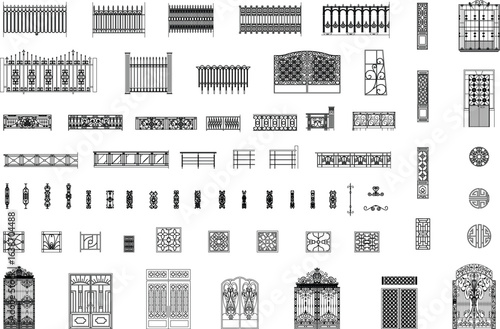 Vector Collection of Ironwork Fences, Gates, and Railings
