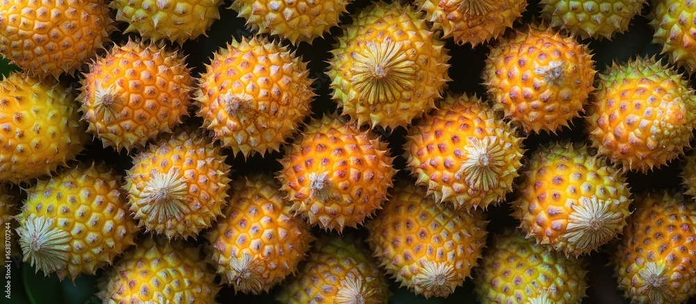 Fototapeta premium Spiky Yellow Fruits Close Up