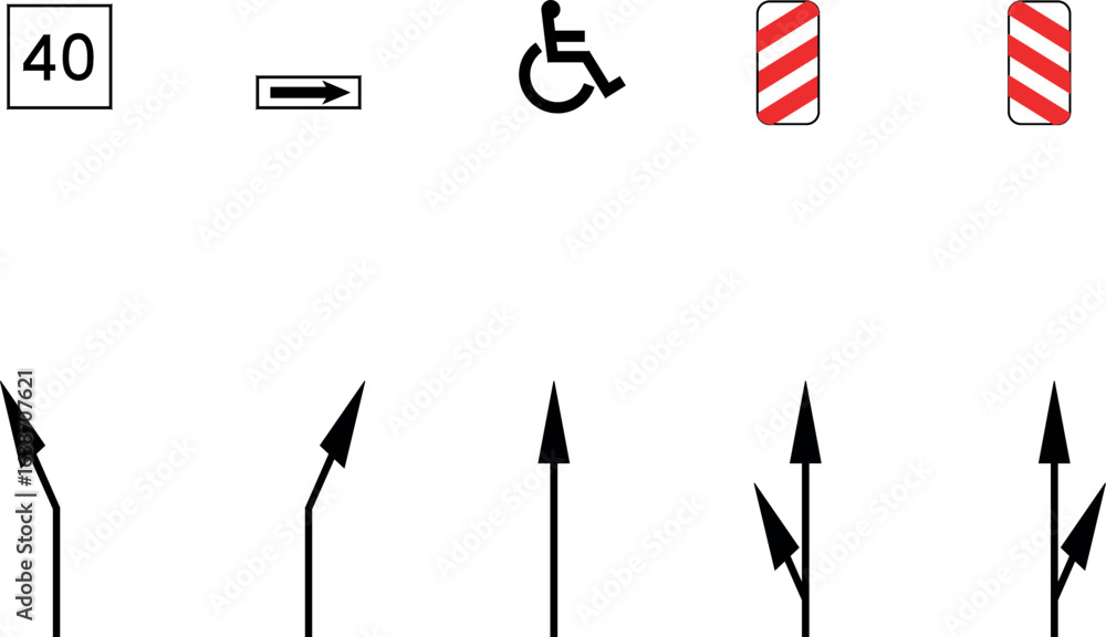 Fototapeta premium Vector Collection of Traffic and Parking Signs