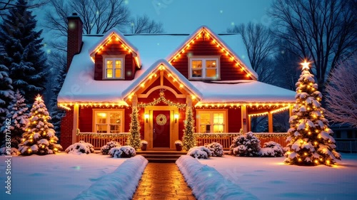Snow falls on Christmas night