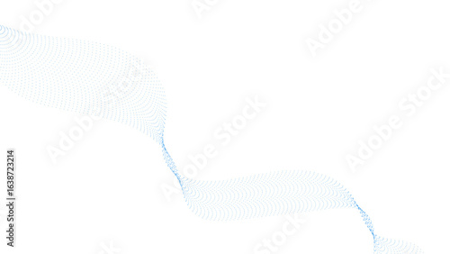 Blue dotted wave line pattern. Light halftone undulate net background. Abstract air flowing particle wallpaper. network technology background. Modern digital datum science concept. vector illustration
