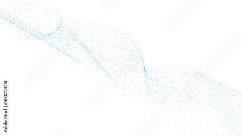 Blue dotted wave line pattern. Light halftone undulate net background. Abstract air flowing particle wallpaper. network technology background. Modern digital datum science concept. vector illustration