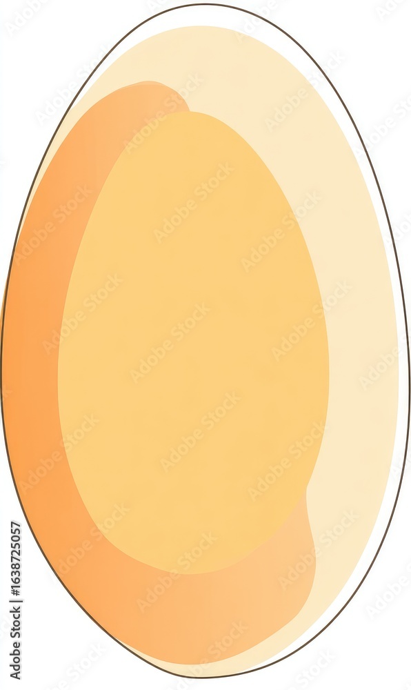 Fototapeta premium Simple, stylized egg, pale yellow/orange