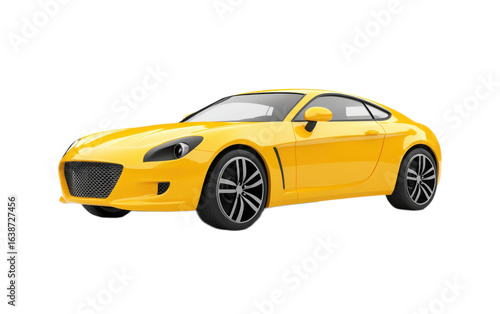 Car 3d render icon on white background,png