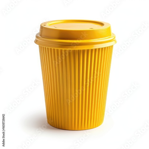 Wallpaper Mural Single, bright yellow disposable coffee cup with a lid Torontodigital.ca