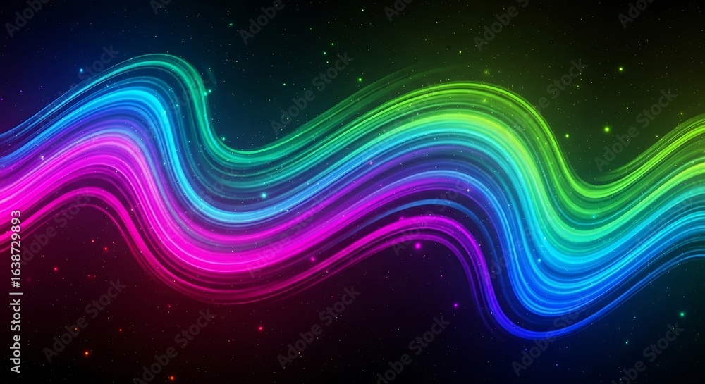 Fototapeta premium Radiant wave illustration, abstract rainbow glow for mesmerizing backdrop design