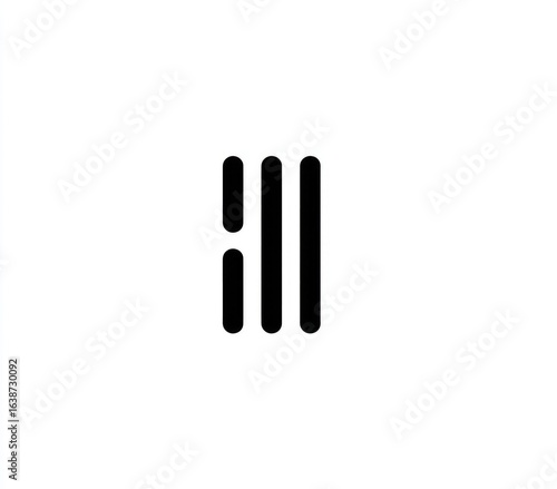 Three vertical, thick black lines, spaced evenly, on a white background