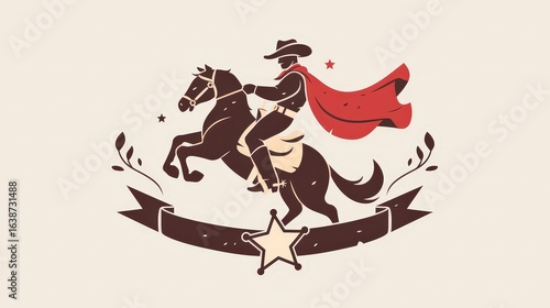 Wallpaper Mural Bold cowboy character in Western-style clip art with Torontodigital.ca