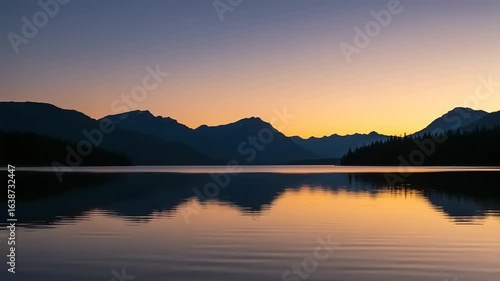 Wallpaper Mural Serene Sunset Over Tranquil Lake with Mountains Reflected Torontodigital.ca