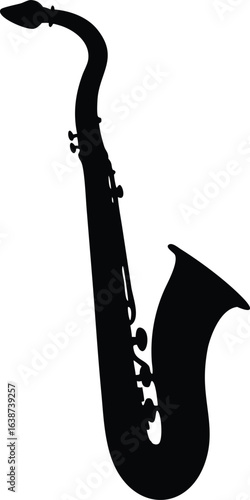 Silhouette of a Saxophone Musical Instrument