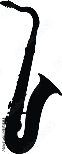 Silhouette of a Saxophone Musical Instrument