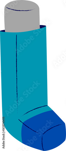 Vector image of an inhaler. Asthma Inhaler Icon Flat. 