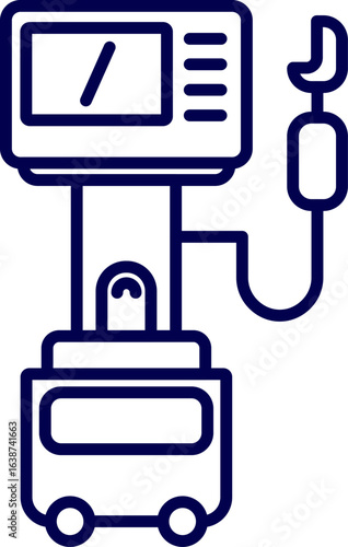 Mechanical respiratory machine icon. Respiratory ventilator medical machine icon. Cartoon of respiratory ventilator medical machine vector icon for web design isolated on white background