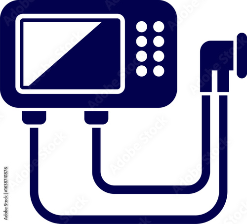 Vector of Oxygen equipment icon. oxygen therapy device. Medical Equipment Illustration Modern Ventilator Device for Hospital Intensive Care