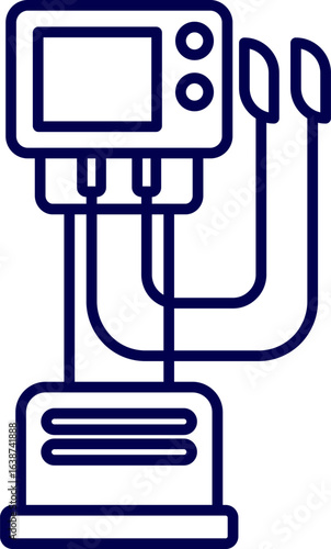 vector illustration of medical device ultrasound machine icon. Patient machine outline. ultrasound scan machine icon symbol vector design. medical equipment and healthcare diagnostics vector graphic