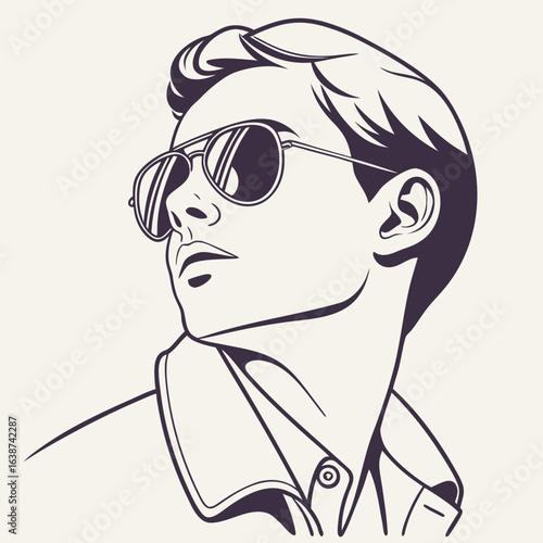 Stylish vector illustration of aviator sunglasses perfect for fashion travel or summer themes featuring clean lines and vibrant colors