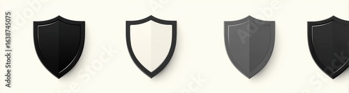 Free Download Four shield icons in black, gray, and white - GFXLoad
