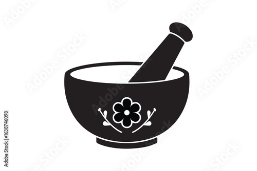 mortar and pestle isolated