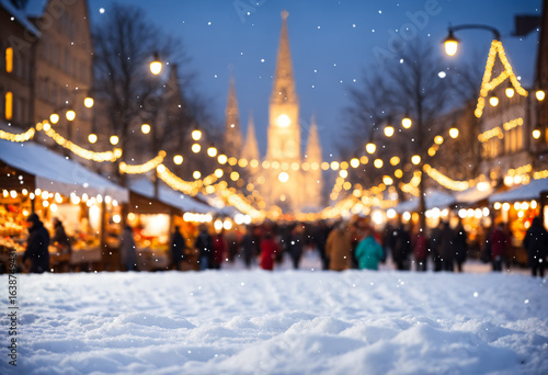 festive snowscape with chri...