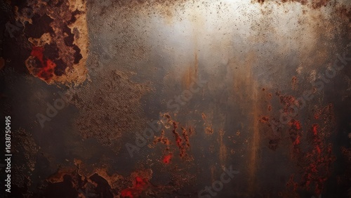 Weathered Steel Canvas: Abstract Corrosion with a Luminous Top-Lit Gradient