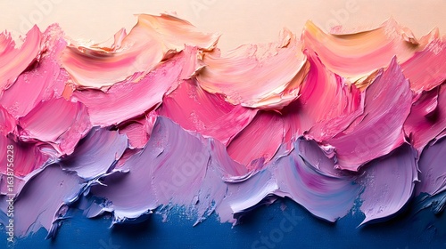 Wallpaper Mural An abstract painting showcases textured brushstrokes in soft pink, lavender, and peach hues, creating a visually appealing gradient effect across the s surface. Torontodigital.ca