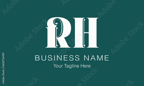 RH R rh initial logo | initial based abstract modern minimal creative logo, vector template image. luxury logotype logo, real estate homie logo. typography logo. initials logo