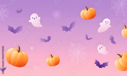 Flat design Halloween background, generation AI 
