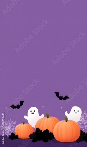 Flat design Halloween background, generation AI 
