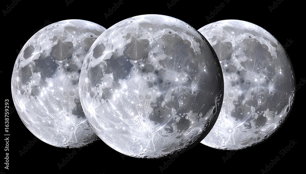 Obraz premium Three moons in space