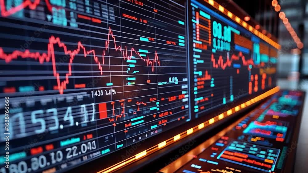 Dynamic Stock Market Data Visualization on a Futuristic Display Dynamic Stock Market Data Visualization on a Futuristic Display